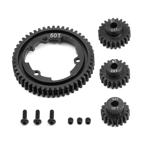YXIUEYINGE Stahl 46T 50T 52T 54T Stirnrad mit M1 18 20 22T Ritzel 6447 6449 for Trax-xas 1/5 X-Maxx 1/10 E-Revo 2.0 VXL MAXX Upgrade-Teile(50T) von YXIUEYINGE