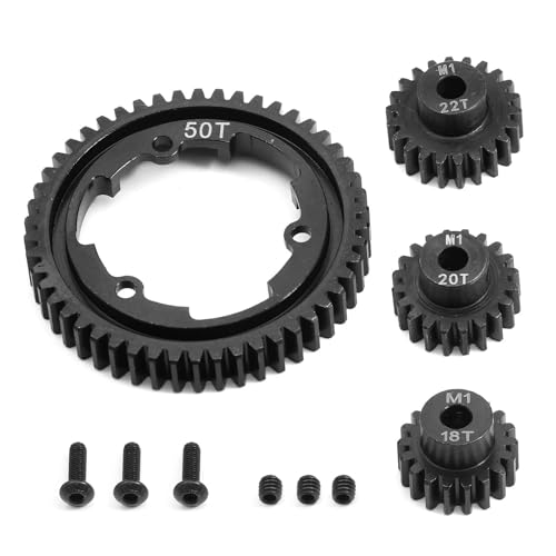 YXIUEYINGE Stahl 46T 50T 52T 54T Stirnrad mit M1 18 20 22T Ritzel 6447 6449 for Trxs 1/5 X-Maxx 1/10 E-Revo 2.0 VXL MAXX Upgrades(50T) von YXIUEYINGE