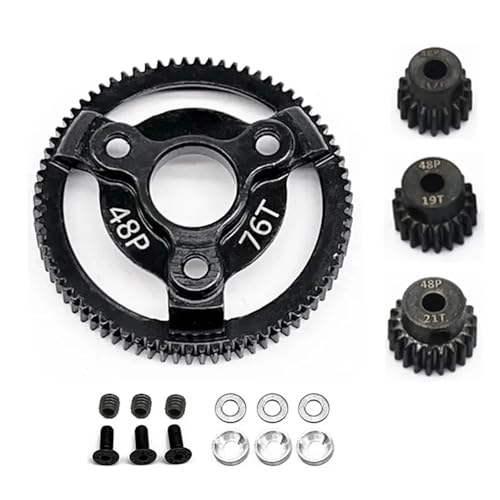 YXIUEYINGE Stirnrad aus gehärtetem Stahl mit Ritzel 48P 72T 76T 83T 86T 90T for Trax-xas Slash 2WD for Bandit for Rustler for Stampede Parts(76T) von YXIUEYINGE