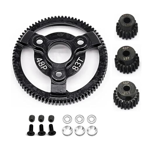 YXIUEYINGE Stirnrad aus gehärtetem Stahl mit Ritzel 48P 72T 76T 83T 86T 90T for Trax-xas Slash 2WD for Bandit for Rustler for Stampede Parts(83T) von YXIUEYINGE