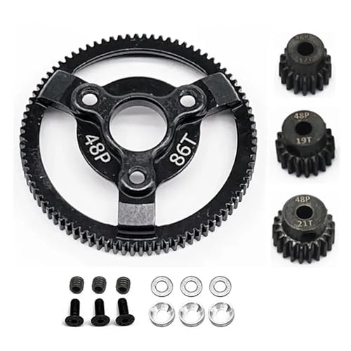 YXIUEYINGE Stirnrad aus gehärtetem Stahl mit Ritzel 48P 72T 76T 83T 86T 90T for Trax-xas Slash 2WD for Bandit for Rustler for Stampede Parts(86T) von YXIUEYINGE