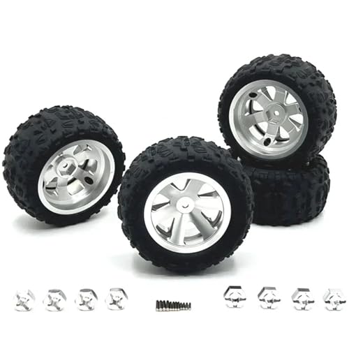 YXIUEYINGE Verbesserte Metallklemme Radnabenreifen for MJX for WLtoys for RIaarIo for SCY for LC for Hu-anSu RC-Autoteile(Silver) von YXIUEYINGE