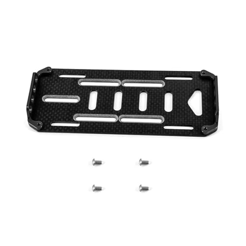 YXIUEYINGE for Axial Scx10 Upgrades Teile Metallic Schwarz Carbon Faser Batterie Montage Platte for CC01 F350 D90 RC4WD 1/10 Rc Auto Zubehör(Zwart) von YXIUEYINGE