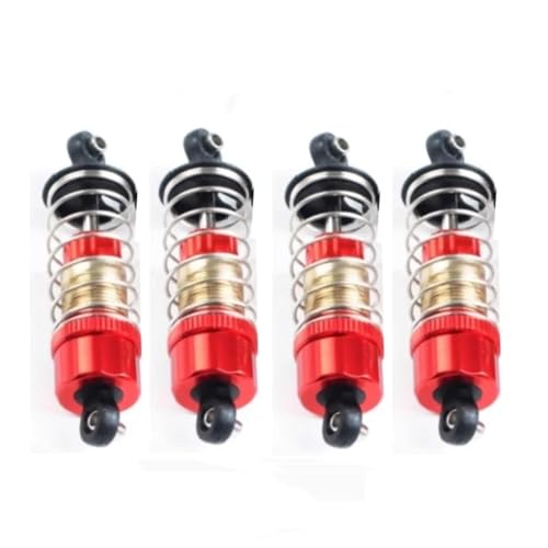 YXIUEYINGE for MJX for Hyper Go 14301 14302 14303 1/14 R/C Autos RC Trucks Ersatzteile Vorne/Hinten Öl Hydraulische Stoßdämpfer(Red 4pcs) von YXIUEYINGE