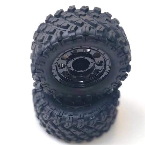 YXIUEYINGE for MJX for Hyper Go H12Y H12Y+ 1/12 RC Crawler R/C Trucks Ersatzteile Räder/Reifen 2Stk./4Stk.(2pcs Black Rim) von YXIUEYINGE