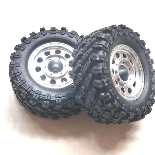 YXIUEYINGE for MJX for Hyper Go H12Y H12Y+ 1/12 RC Crawler R/C Trucks Ersatzteile Räder/Reifen 2Stk./4Stk.(2pcs Silver Rim) von YXIUEYINGE