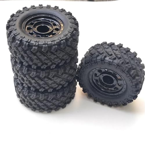 YXIUEYINGE for MJX for Hyper Go H12Y H12Y+ 1/12 RC Crawler R/C Trucks Ersatzteile Räder/Reifen 2Stk./4Stk.(4pcs Black Rim) von YXIUEYINGE