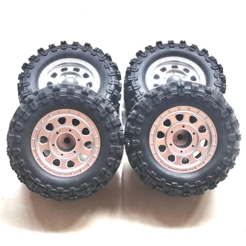 YXIUEYINGE for MJX for Hyper Go H12Y H12Y+ 1/12 RC Crawler R/C Trucks Ersatzteile Räder/Reifen 2Stk./4Stk.(4pcs Silver Rim) von YXIUEYINGE