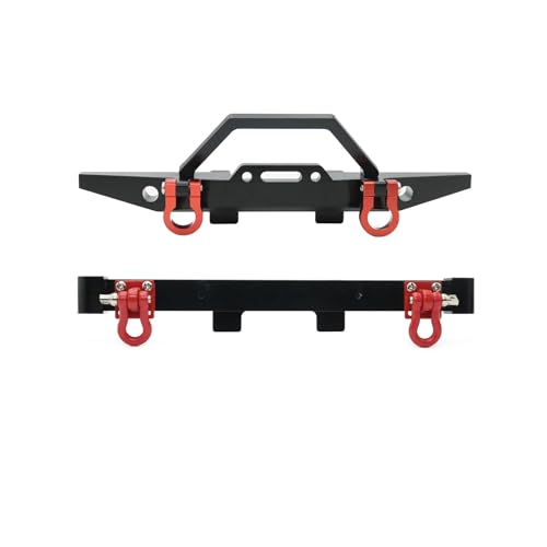 YXIUEYINGE for MN Modell 1/12 MN128 RC Auto Teile Metall Upgrade Vordere Und Hintere Stoßstange Rc Zubehör(Zwart) von YXIUEYINGE