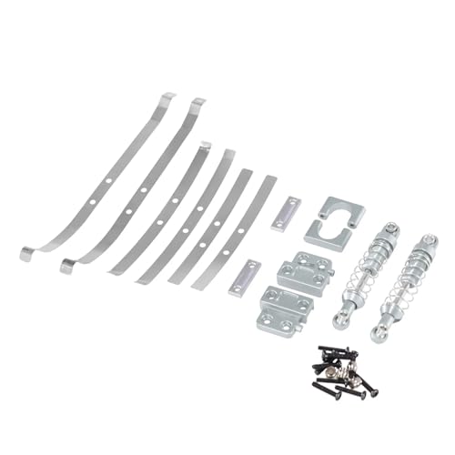 YXIUEYINGE for MN1/12 MN82 LC79 1/12 RC Auto Upgrade Hinterachse Befestigungsteile Hinterer Stoßdämpfer Federstahlplatte Metallteile Zubehör(Silver) von YXIUEYINGE