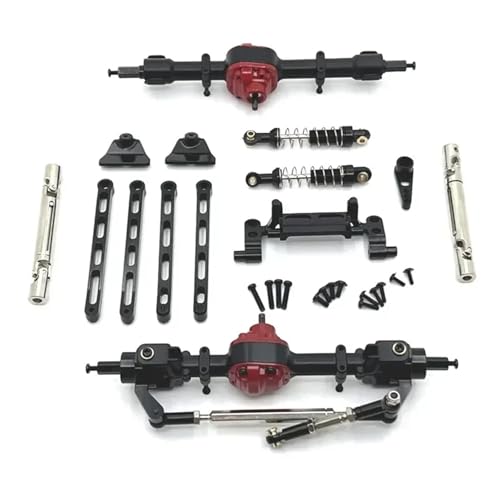 YXIUEYINGE for MN82 LC79 MN78 Aluminiumlegierung Gehärtetes Metall Vorne Hinten Portal Achse Kits 1/12 RC Auto Upgrade Teile(Zwart) von YXIUEYINGE