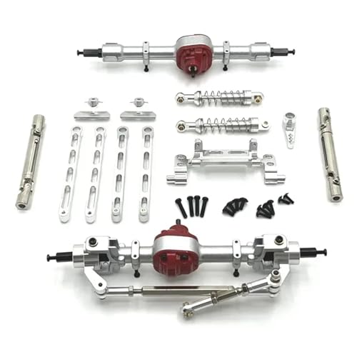 YXIUEYINGE for MN82 LC79 MN78 Metall Vorder- und Hinterachse Chassis Link Rod Zugstange Montieren Stoßdämpfer Set 1/12 RC Auto Upgrade Teile(Silver) von YXIUEYINGE