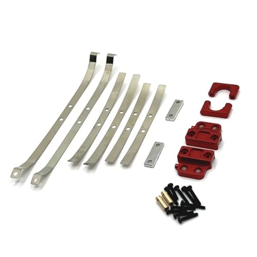 YXIUEYINGE for MN82 LC79 Metall Hinterachse Stoßdämpfer Blattfedern und Feste Sitz Halterung Set 1/12 RC Auto Upgrade Teile Zubehör(Rood) von YXIUEYINGE