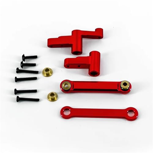 YXIUEYINGE for Mjx for Hyper Go 1/14 14210 14209 Upgrade Teile Metall Front Lenkung Komponente for Rc Auto CNC Aluminium Zubehör(Rood) von YXIUEYINGE