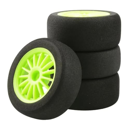 YXIUEYINGE for WLTOYS 144001 124017 124016 144010 RC Auto Reifen 85mm Schwamm Reifen Upgrade Zubehör Teil(Green) von YXIUEYINGE