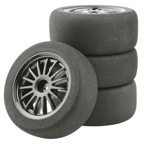 YXIUEYINGE for WLTOYS 144001 124017 124016 144010 RC Auto Reifen 85mm Schwamm Reifen Upgrade Zubehör Teil(Zwart) von YXIUEYINGE
