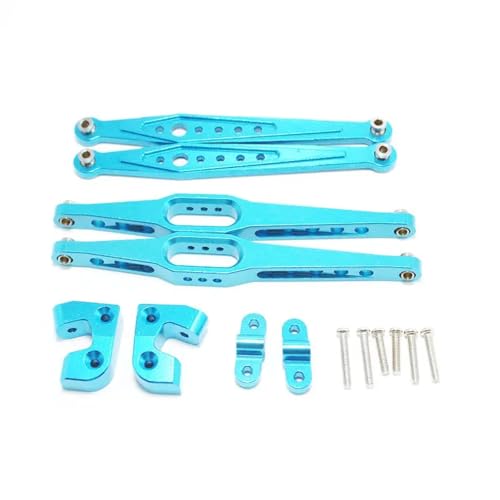 YXIUEYINGE for Wltoys 124006 12428 12423 12427 1/12 RC Fernbedienung Auto Metall Teile Zurück Oberen Zugstange Zurück Schaukel Arm Set(Blauw) von YXIUEYINGE