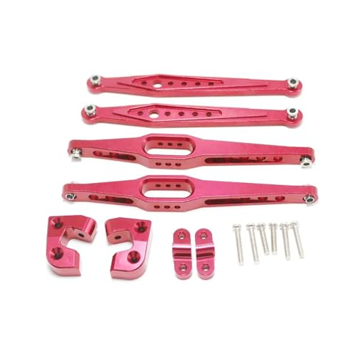 YXIUEYINGE for Wltoys 124006 12428 12423 12427 1/12 RC Fernbedienung Auto Metall Teile Zurück Oberen Zugstange Zurück Schaukel Arm Set(Rood) von YXIUEYINGE