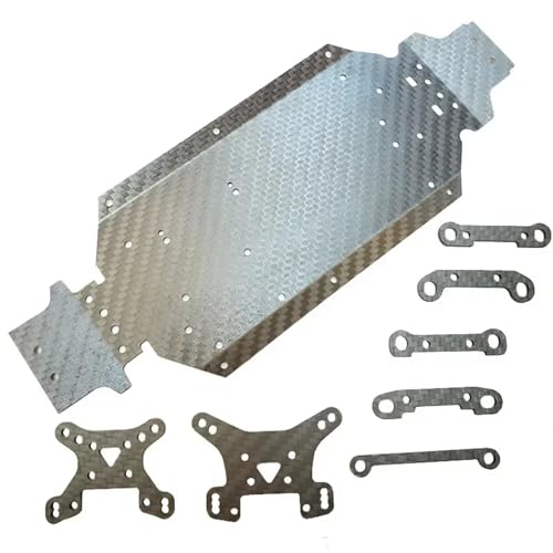 YXIUEYINGE for Wltoys 144001 144010 144002 Upgrade Teile Carbon Fibre Chassis Shock Halterung Arme Feste Teile Set Zubehör Teil(B) von YXIUEYINGE