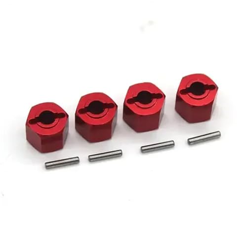 YXIUEYINGE for ZD Racing DBX-10 1/10 RC Autoteile Wüste Geländewagen Metallteile 12mm Sechskantgelenk(Rood) von YXIUEYINGE