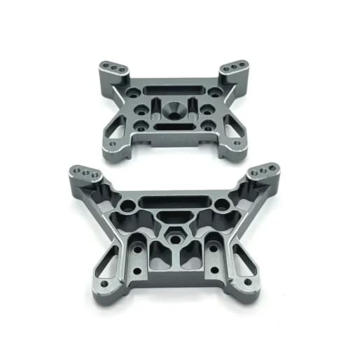 for MJX 10208 Metall Vorne und Hinten Shock Tower Platte 1/10 RC Auto Upgrade Teile Zubehör(Gray) von YXIUEYINGE