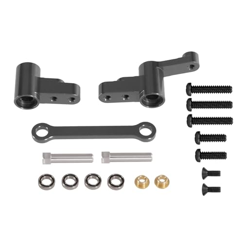 for MJX for Hyper Go 1/14 14301 14302 14303 RC Auto Metall Verbesserte Verbesserte Lenkung Komponente mit Lenksäule Verbesserte Clearance(Titanium) von YXIUEYINGE