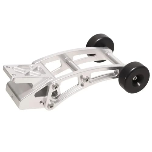 for MJX for Hyper Go 1/14 CNC Aluminium Roll Cage Wheelie Bar – 5-Positionen verstellbares Nylonrad, eloxierte Farben, passend for 14209/14210(White) von YXIUEYINGE
