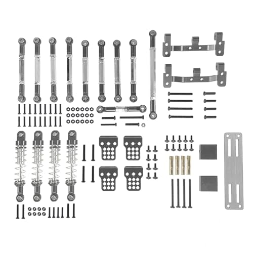 for MN 1/12 D90 D91 MN40 MN45 MN96 MN99 MN99S Metall Link Rod Lenkgestänge Stoßdämpfer Servo Halterung Sitz RC Auto Upgrade(Gray) von YXIUEYINGE