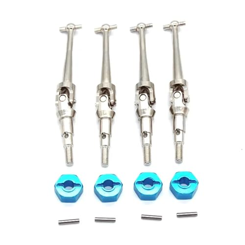 for Mjx 14209 14210 16207 16208 16209 16210 H16v3 RC Fernbedienung Auto Metall Übertragung Welle Zubehör(Blue Silver) von YXIUEYINGE