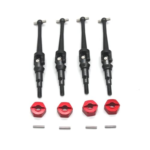 for Mjx 14209 14210 16207 16208 16209 16210 H16v3 RC Fernbedienung Auto Metall Übertragung Welle Zubehör(Red and Black) von YXIUEYINGE