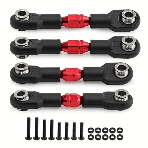 for Trax-xas 1/10 4-TEC Drift for Ford Mustang Metall Volle Auto Pull Bar Einstellbar(Rood) von YXIUEYINGE