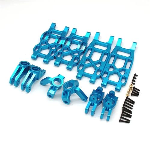 for VKAR for Bison 1/10 RC 4WD Fernbedienung Auto Metall Upgrade Montage Vorne Und Hinten Saum Arm Lenkung Tasse Hinten Swivel C Sitz(Sky Blue) von YXIUEYINGE