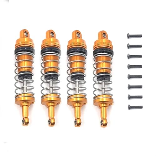 for WLtoys 1/12 124008 124010 1/14 144001 RC Auto Metall Hydraulische Stoßdämpfer Metall Öl Gefüllt Schocks(Gold) von YXIUEYINGE