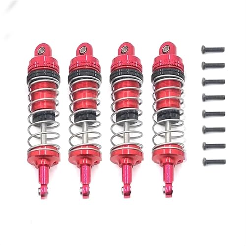 for WLtoys 1/12 124008 124010 1/14 144001 RC Auto Metall Hydraulische Stoßdämpfer Metall Öl Gefüllt Schocks(Rood) von YXIUEYINGE