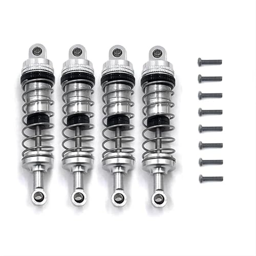 for WLtoys 1/12 124008 124010 1/14 144001 RC Auto Metall Hydraulische Stoßdämpfer Metall Öl Gefüllt Schocks(Silver) von YXIUEYINGE