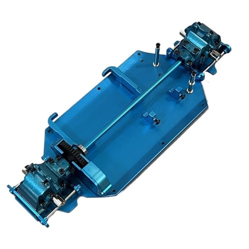 for WLtoys 1/14 144010 144001 144002 RC Auto Metall Chassis Upgrade Getriebe Differential Servo Sitz Lenkung Montage Upgrade Teil(Blauw) von YXIUEYINGE
