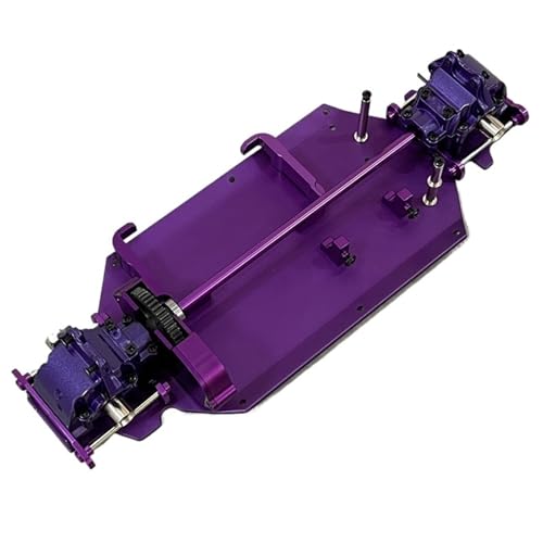 for WLtoys 1/14 144010 144001 144002 RC Auto Metall Chassis Upgrade Getriebe Differential Servo Sitz Lenkung Montage Upgrade Teil(Purple) von YXIUEYINGE