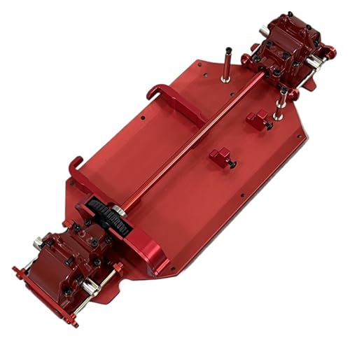 for WLtoys 1/14 144010 144001 144002 RC Auto Metall Chassis Upgrade Getriebe Differential Servo Sitz Lenkung Montage Upgrade Teil(Rood) von YXIUEYINGE