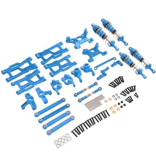 for WLtoys 124008 124010 RC 1/12 Metall-Upgrade for ferngesteuertes Auto, Schwingarm-Lenkbecher-Aufhängungshalterung, 9-teiliger Teilesatz(Blauw) von YXIUEYINGE