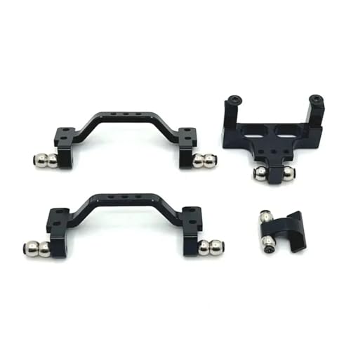 for WPL C64 C64-1 Metall Link Rod Mount Zugstange Halterung Servo Halterung Basis 1/16 RC Auto Upgrade Teile Zubehör(Zwart) von YXIUEYINGE