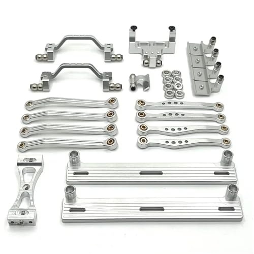 for WPL C64 C64-1 Metallchassis Verbindungsstange Zugstangenhalterung Seitenpedal Stoßdämpferhalterungssatz 1/16 RC Auto Upgrade Teile Zubehör(White) von YXIUEYINGE