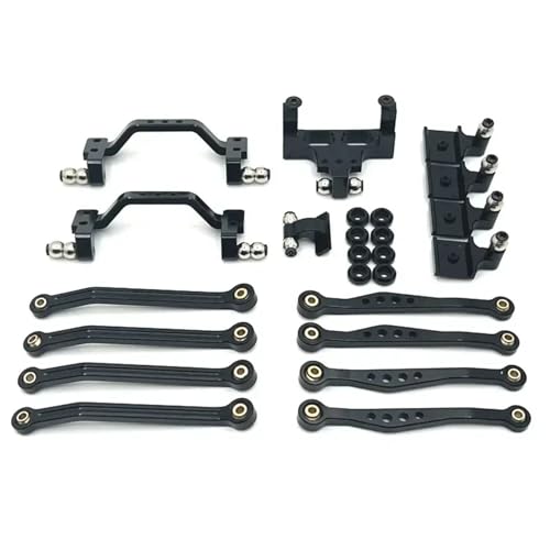 for WPL C64 C64-1 Metallchassis Verbindungsstange Zugstangenhalterung Stoßdämpferhalterung Servohalterungssatz 1/16 RC Auto-Upgrade-Teile Zubehör(Zwart) von YXIUEYINGE