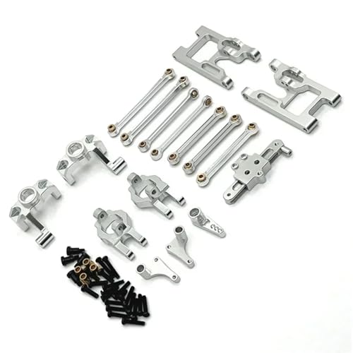 for Wltoys 124006 12423 12427 12428 12429 Metall-Upgrade-Teilesatz Lenkbecher Lenkungsanordnung Verbindungsstange 1/12 RC-Autozubehör(Silver) von YXIUEYINGE