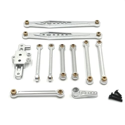 for Wltoys 124006 12423 12427 12428 Metall-Upgrade-Teilesatz Lenkungsanordnung Verbindungsstange Servoarm 1/12 RC-Autozubehör(Silver) von YXIUEYINGE