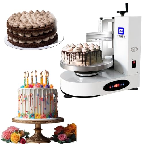 Cake Decorating Machine, Cake Cream Spreader, Low Noise Cakes Icing Machine, Turntable with Adjustable Scraper, Fits 4-12 Inch(White) von YXLMWZRY