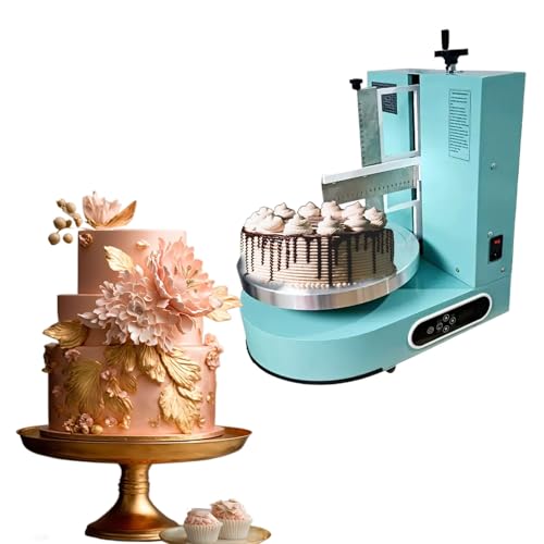 Elektrischer rotierender, verstellbarer Tortenkantenschaber, 36 cm, Drehteller für 10,2 - 30,5 cm Kuchen, automatischer Geburtstagstorten-Butterstreuer, Beschichtung, Kantenglättungspolierer (grün) von YXLMWZRY