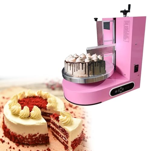 Kuchendekorationsmaschine, 200 W, automatischer Kuchencreme-Streuer mit LCD-Display für 10,2-30,5 cm große Kuchen (Rosa) von YXLMWZRY