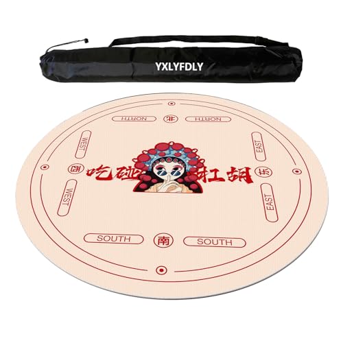YXLYFDLY Mahjong-Matte aus weichem Kristallsamt, verdickte und rutschfeste Mahjong-Tischdecke mit Tragetasche, Spielmatte für Poker, Karten, Brett, Fliesenspiele (100 cm) von YXLYFDLY