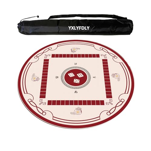 YXLYFDLY Mahjong-Tischdecke, rund, rutschfest, geräuschreduzierend, mit Tragetasche, Spielmatte für Mahjong, Poker, Karten, Brett, Legespiele, Rot, 100 cm YXLYFDLY Mahjong-Tischdecke, rund, rutschfest, geräuschreduzierend, mit Tragetasche, Spielmatte für Mahjong, Poker, Karten, Brett, Legespiele, Rot, 100 cm von YXLYFDLY