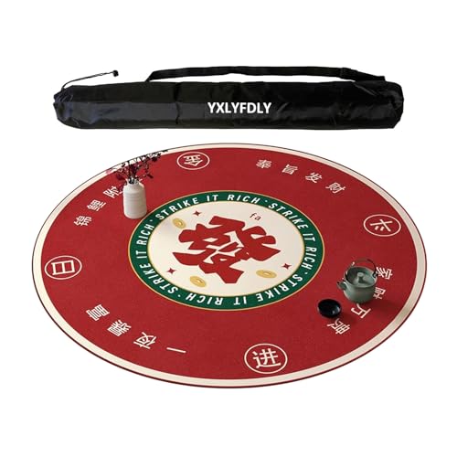 YXLYFDLY Mahjong-Tischdecke, rund, rutschfest und geräuschreduzierend, Mahjong-Tischdecke mit Gummi-Rückseite, Spielmatte für Poker, Karten, Brett, Legespiele, Rot, 100 cm YXLYFDLY Mahjong-Tischdecke, rund, rutschfest und geräuschreduzierend, Mahjong-Tischdecke mit Gummi-Rückseite, Spielmatte für Poker, Karten, Brett, Legespiele, Rot, 100 cm von YXLYFDLY